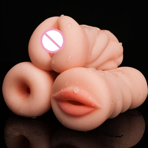 4D Realistic Deep Throat Male Masturbator Silicone Artificial Vagina Mouth Anal  Oral Sex Masculino Erotic Toy Sex Toys for Men