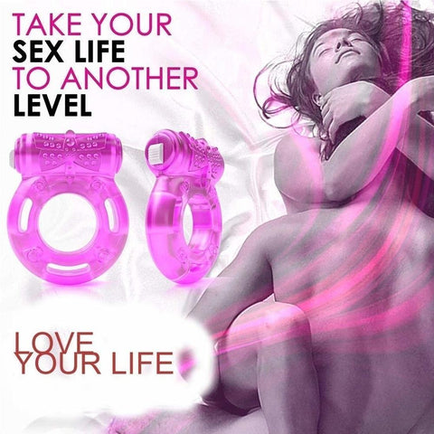 Couple Sexy Toy, Elastic Delay Ring, Vibrating Cock Stretchy Intense Clit Stimulation, Premature Ejaculation Lock Vibrator